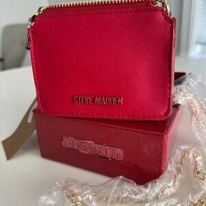 NWT Steve Madden Crimson BLOVEY Card Case Crossbody Wallet